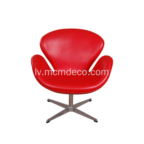Augstas kvalitātes sarkanās ādas gulbja krēsla reprodukcija